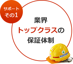 業界トップクラスの保証体制