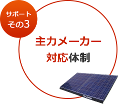 主力メーカー対応体制
